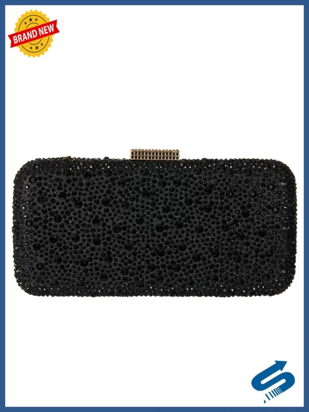 Rhinestone Evening Clutch with Detachable Crossbody Strap Formal Purse